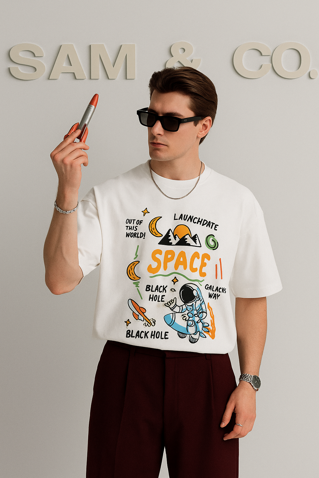 Space buddy oversized tee by SAM & CO.