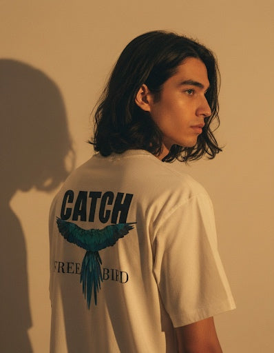 The blue Macaw Unisex tee by SAM & CO.